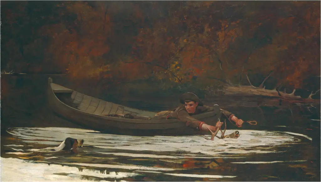 Hound and Hunter in Detail Winslow Homer